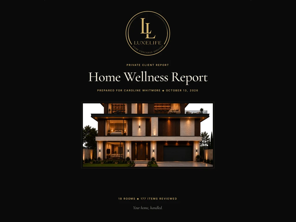 The Home Wellness Check report in the Luxify App
